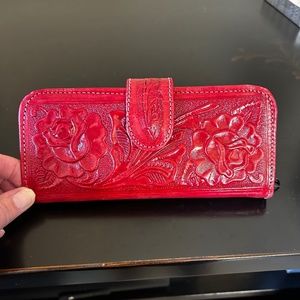 Red Leather Wallet. NWOT